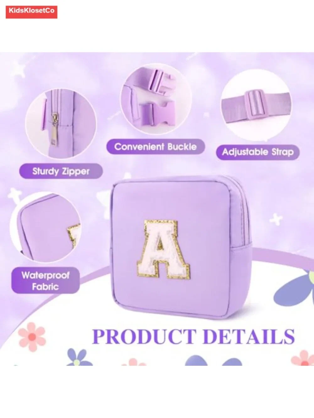 Personalized Initial Fanny Pack for Kids with Sunglasses & Keychain, Mini